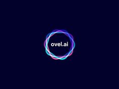 the logo for ovelaii is shown in blue and pink circles on a dark background