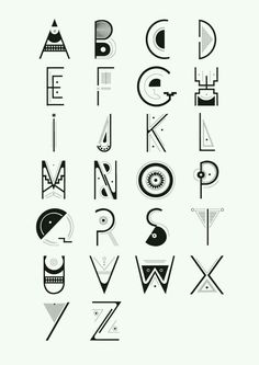 the alphabet is made up of different shapes and sizes, including letters that appear to be in