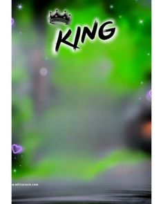 a green background with the word king written in black and white on top of it