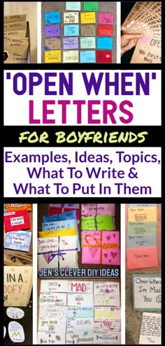 open when letters for boyfriend Deployed Boyfriend, Letter Topics, Inside Open When Letters, Deployment Letters, Letters For Boyfriend, Open When Letters Topics, 5 Senses Gift For Boyfriend, Open When Cards