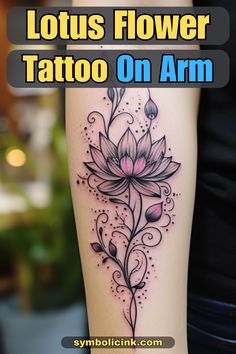 Lotus Flower Tattoo Arm Lotus And Lace Tattoo, Lotus With Stem Tattoo, Detailed Lotus Flower Tattoo, Butterfly Lotus Flower Tattoo, Large Lotus Flower Tattoo, Lotus Flower Forearm Tattoo, Lotus Flower And Butterfly Tattoo, Blooming Lotus Flower Tattoo, Lotus Flower Arm Tattoo