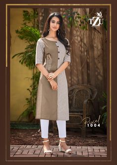 Readymade Kurti Designs, Straight Cut Kurti Designs, Ladies Kurti, Stylish Kurtis Design, Kurti Sleeves Design, Long Kurti