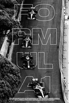 an aerial view of cars driving down the road with words written in front of them