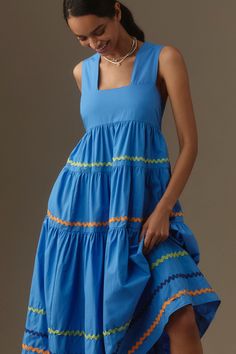 Rent Sleeveless Tiered Babydoll Midi Dress from Nuuly. Pick 6 items for $98/month. Free shipping + returns. Scallop Dress, Scalloped Dress, Dress Rental, Tiered Midi Dress, Fabulous Dresses, Cotton Viscose, Trendy Clothes For Women, Smock Dress, Anthropologie Dress