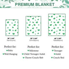 the size and width of a blanket with hearts on it, including one for each child