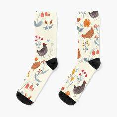 Super soft all-over printed knit socks with extra cushioning in the sole. Suitable for men and women. Chicken Lovers, Knit Socks, Socks For Sale, Knitting Socks, Pet Birds, Multi Color, Socks, Chicken, Men And Women