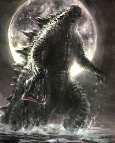 an image of a godzilla in the water