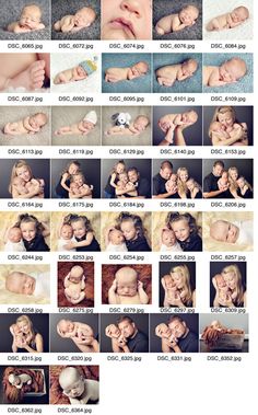 an iphone photo collage with many different pictures and words on the screen, including baby's names