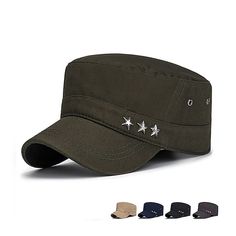 Season:Spring   Fall,Summer; Gender:Men's; Quantity:1pcs; Style:Beach,Travel; Hats Category:Cadet Hat,Military Cap,Flat Cap; Occasion:Vacation,Outdoor; Material:Cotton; Function:Adjustable; Pattern:Plain; Front page:FF; Listing Date:07/25/2023; Special selected products:Clearance Summer Military Cotton Hat, Summer Military Style Cotton Hat, Military Style Cotton Hat For Summer, Summer Khaki Cap, Khaki Summer Cap, Green Military Style Summer Hat, Military Style Green Summer Hat, Military Style Green Hat For Summer, Khaki Baseball Cap For Outdoor Summer Activities