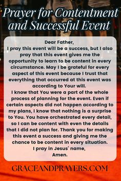 prayer for contentment and successful event with an image of people walking down the red carpet