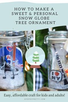 how to make a sweet and personal snow globe tree ornament