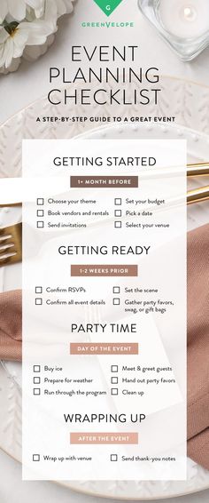 the event planning checklist on a plate