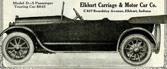 an old car advertisement with the name elbertar carre and motor car co