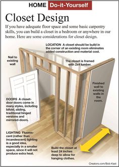 the instructions for how to build a closet in your home do - it - yourself