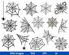 spider webs and cobwes on white background for halloween coloring book pages