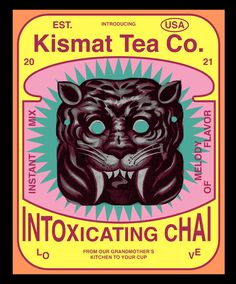 the label for kismat tea co's intoxicateting chai