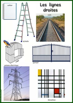 several different types of fences and ladders with pictures on them, including an image of a