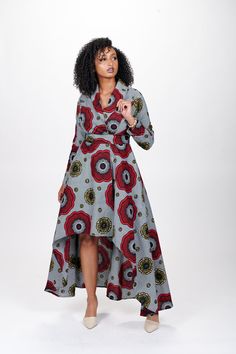 Ray Darten offers african wear for ladies like - african print dresses, jumpsuit, african print outfits for sale at lowest prices. Best African Dress Designs Church, African Dresses For Women Church, African Print Wrap Dress, Ankara Wrap Dress, African Wear For Ladies, Africa Clothes, Embroidered Dresses, Flat Collar, Handmade African