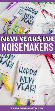 new year's eve noisemaker craft for kids to make with streamers and confetti