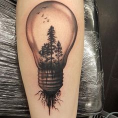 an image of a light bulb with trees inside