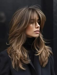 Long Shag Haircut Fine Hair Over 50, Grown Out Shag Haircut, Butterfly Shag Haircut, Long Shag Cut, Longer Bob, Curly To Straight Hair, Bang Hairstyles, Layered Thick Hair, Rambut Brunette