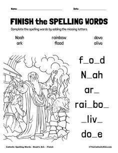 a coloring book with the words finish the spelling worksheet