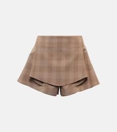 Chic Fitted Plaid Shorts, Chic Plaid Mini Skirt Bottoms, Chic Plaid Short-length Bottoms, Chic Plaid Short Bottoms, Chic Knee-length Plaid Bottoms, Chic Short Plaid Bottoms, Fall Plaid Shorts, Front Shop, An Apron