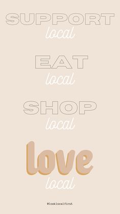 some type of font that is in different colors and sizes, with the words love local on