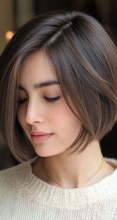 Chin Length Layered Bob, Bob Haircuts For Fine Hair, Modern Bob, Haircuts Ideas, Bob Cuts, Chin Length, Bob Haircut For Fine Hair, Chin Length Bob, Haircut Inspiration