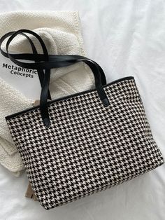 Bag For Love - Houndstooth Pattern Shoulder Tote Bag - Women Tote Bags Product Description Style Fashionable Color Multicolor Quantity 1 piece Strap Type Double Handle Pattern Type Houndstooth Bag Size Medium Type Shoulder Tote Bag Material Tweed Composition 70% Cotton Composition 30% Polyurethane Size Chart INCH CM Size Bag Width Bag Height Bag Length one-size 4.9 10 12.8 Size Bag Width Bag Height Bag Length one-size 12.5 25.5 32.5 Similar Products h2 { text-align: center; } .red-box { width: 1 Houndstooth Bag, Tote Pattern, Houndstooth Pattern, Tote Bag Pattern, Shoulder Tote Bag, Womens Tote, Shoulder Tote, Olivia Mark, For Love