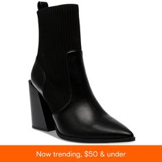 in stock Dress Booties, 50 Style, Faux Leather Heels, Black Ankle Booties, Beautiful Boots, Womens Ankle Boots, 50 Fashion, Leather Fabric, Shoe Game