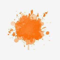 an orange paint splattered on a white background