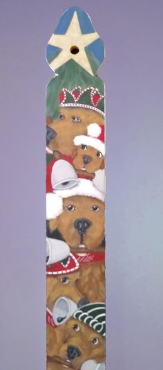 a tie with bears wearing christmas hats on it