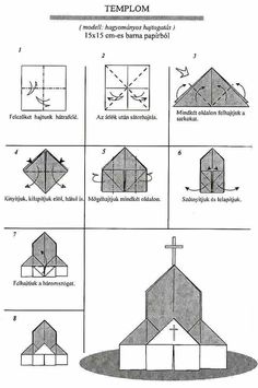 how to make an origami house with pictures and instructions for the paper model