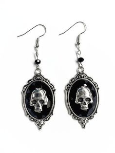 Gothic Punk Skull Decor Earring - AnotherChill Geometric Skull, Gothic Pattern, Punk Skull, Punk Earrings, Cameo Earrings, Vintage Skull, Club Night, Retro Earring, Skull Decor