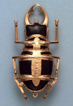 Late 18th Cent. Swiss verge gold and enamel pearl set watch in the form of a stag beetle Horned Beetle, Beetle Jewelry, Beetle Pendant, Bug Jewelry, Ancient Egyptian Jewelry, Spider Jewelry, Stag Beetle, Beautiful Bugs, Insect Jewelry