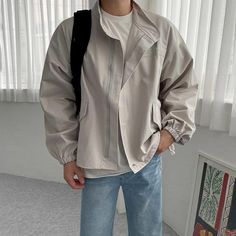 OH Ruched Hem Jacket-korean-fashion-Jacket-OH Atelier-OH Garments Uni Wardrobe, Yu Narukami, Fairycore Clothes, Men Sport Pants, 150 Lbs, 110 Lbs, Mens Casual Dress Outfits, Winter Outfits Men, La Fashion