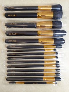 Hikari 15 Piece Professional Makeup Brush Set Gold Black Eyeshadow Eye Blush. Gold Black Eyeshadow, Makeup Brush Set Professional, Black Eyeshadow, Professional Makeup Brushes, Makeup Brush Set, Makeup Brush, Professional Makeup, Tools Accessories, Makeup Tools