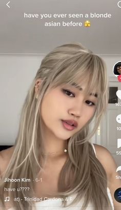 Asian Ashy Blonde, Ashy Hair With Highlights, Blond Hair Asian, Asian Ash Blonde Hair, Ash Blonde Hair Asian, Ash Blonde Asian Hair, Blonde On Asian Hair, Blonde Hair On Asian, Blonde Ashy Hair