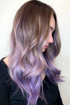 Lavender Hair Ombre, Purple Hair Color Ombre, Lavender Ombre, Pastel Purple Hair, Best Ombre Hair, Purple Balayage, Purple Ombre Hair, Brown Ombre Hair, Violet Pastel