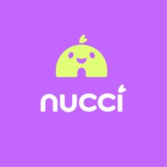 the logo for nucci is shown on a purple background