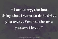 a quote that says i am sorry, the last thing that i want to do is drive