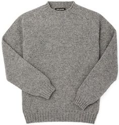 Premium Filson 4GG Heritage Crewneck Sweater 20218482 MADE IN SCOTLAND Heather Gray Grey, Mens Clothing Cowboy Outfits, Street Style Outfits Men, Crewneck Sweater, Heather Gray, Wool Sweaters, Grey Sweater, Crew Neck Sweater, Hoodie Fashion, Sheep