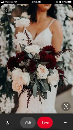 the wedding bouquet is being displayed on instagram