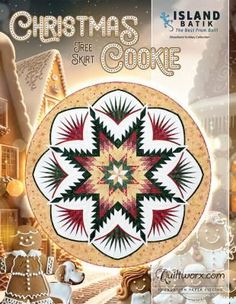 the cover of christmas tree skirt cookie, featuring gingerbreads and other holiday decorations