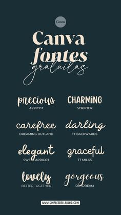 some type of font with different types of lettering on it, including the words canva jones