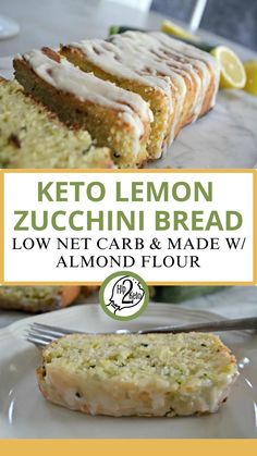 Lemon Keto Zucchini Bread Lemon Zucchini Bread Recipe, Low Carb Zucchini Bread, Homemade Zucchini Bread, Lemon Keto, Keto Zucchini Bread, Quick Keto Dessert, Zucchini Desserts, Low Carb Keto Desserts, Lemon Zucchini Bread