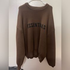 Size L Fits Oversize! No Noticeable Flaws Please Pm For More Pics Or Measurements Sweaters Brown, Fog Essentials, Fear Of God, Brown Sweater, Men Sweater, Man Shop, Knitting, Clothes, Color