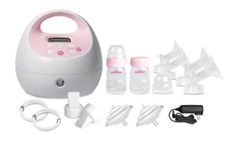 an electric breast pump with accessories