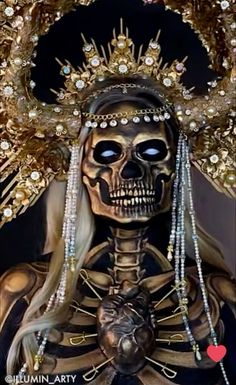 Skull Makeup Tutorial, Halloween Makeup Sugar Skull, Prosthetic Makeup, Avant Garde Makeup, Sugar Skull Makeup, Gold Skull